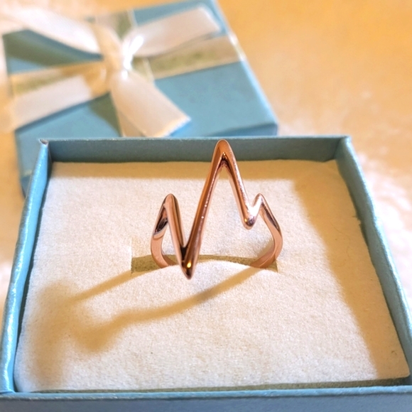 Heartbeat rosegold ring - Picture 2 of 2